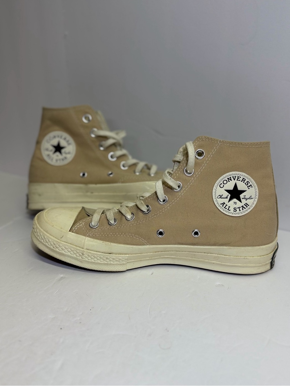Converse High Top Sneakers -Chuck 70 Beach Stone Canvas Mens 7 woman’s 9